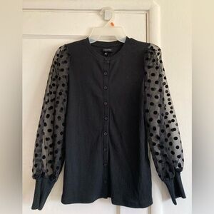 Who What Wear Black Ribbed Cardigan